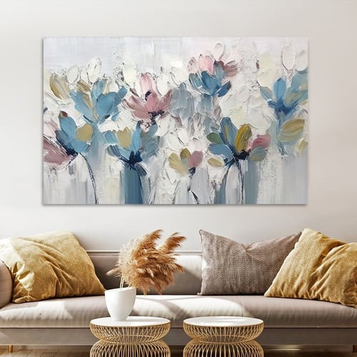 لوحة جدارية بتصميم ورد مع برواز و طبقة من اكريلك