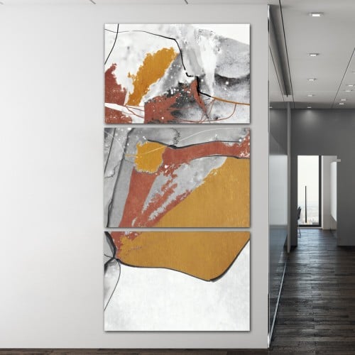 ثلاث لوحات خشبية ام دي اف مقاس 120x60 سم