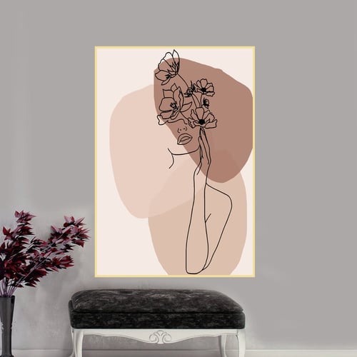 لوحة قماشية بتصميم مودرن مع برواز مجوف