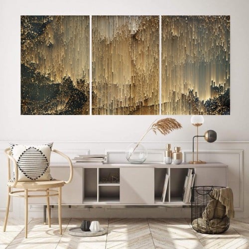 ثلاث لوحات خشبية ام دي اف مقاس 120x60 سم