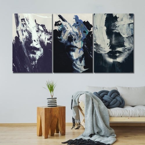 ثلاث لوحات خشبية ام دي اف مقاس 120x60 سم