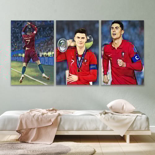 ثلاث لوحات قماشية كريستيانو رونالدو