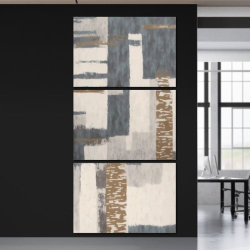 ثلاث لوحات خشبية ام دي اف مقاس 120x60 سم