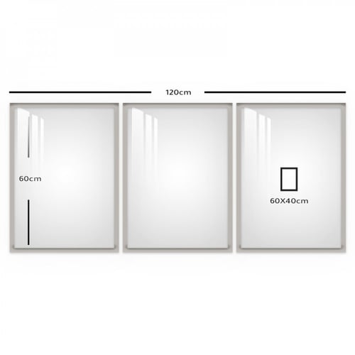 ثلاث لوحات جدارية مع برواز واكريلك شفاف