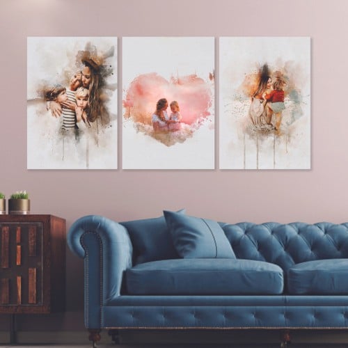 ثلاث لوحات خشبية ام دي اف مقاس 120x60 سم