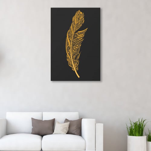 لوحة قماشية مودرن بتصميم ريشة