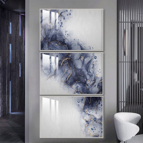 ثلاث لوحات جدارية مع برواز واكريلك شفاف
