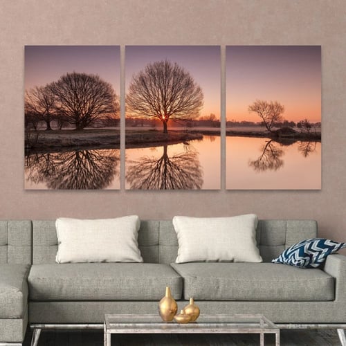 ثلاث لوحات خشبية ام دي اف مقاس 120x60 سم