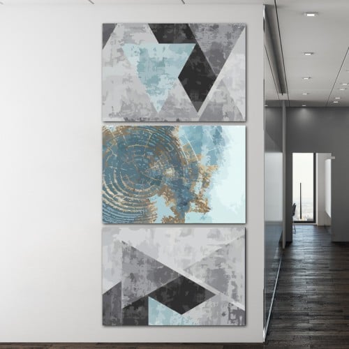 ثلاث لوحات خشبية ام دي اف مقاس 120x60 سم