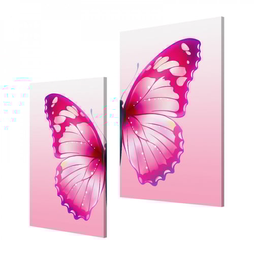 لوحة قماشية ثنائية بتصميم فراشة
