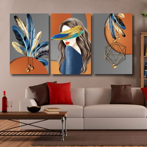 ثلاث لوحات قماشية مودرن