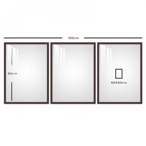 ثلاث لوحات جدارية مع برواز واكريلك شفاف