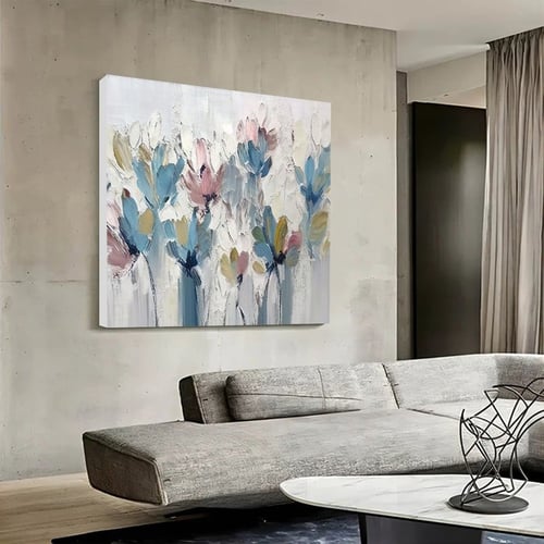 لوحة جدارية بتصميم ورد مع برواز و طبقة من اكريلك