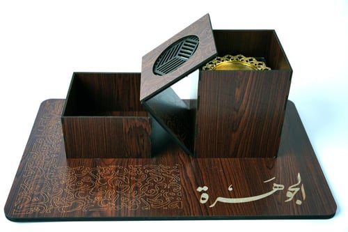 مبخرة خشب مزخرفة بالاسم حسب الطلب