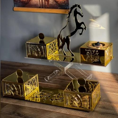 مبخرة استقبال ذهبية بالاسم