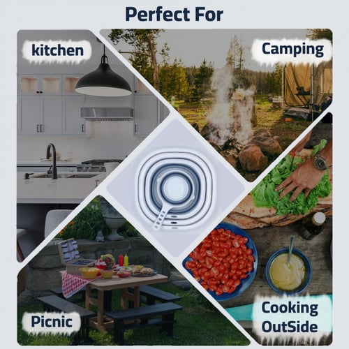 أوعية قابلة للطي مختلفة المقاسات من 4 قطع متعددة ا...