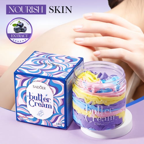 كريم زبدة الجسم بالعنب وحمض الهيالورونيك – 180 جم...