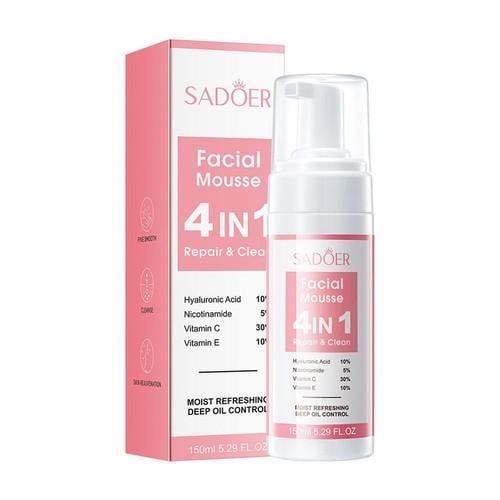 SADOER Facial Mousse 4 in 1 – رغوة تنظيف وإصلاح ال...
