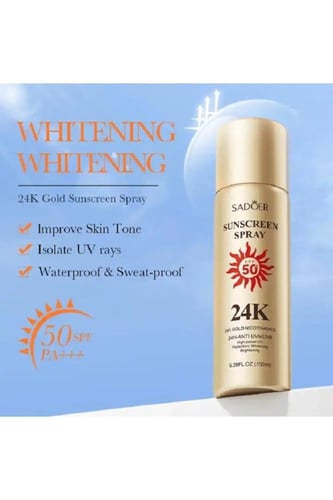 بخاخ واقي من الشمس بالنيكوتيناميد ذهب عيار 24 قيرا...