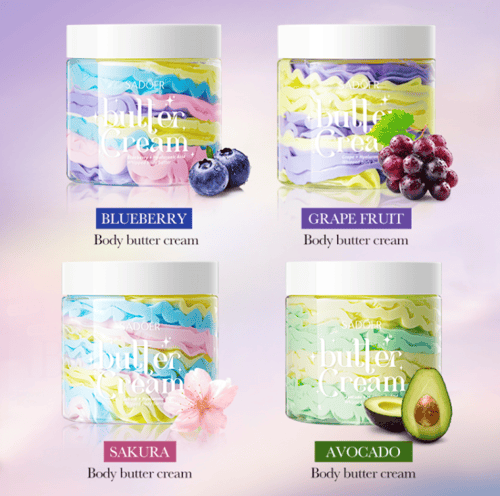 كريم زبدة الجسم بالعنب وحمض الهيالورونيك – 180 جم...