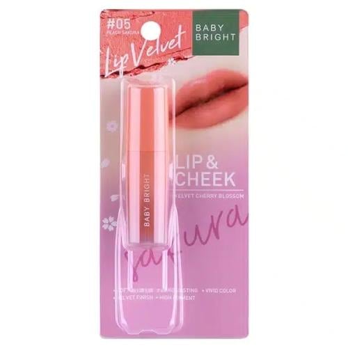 BABY BRIGHT Lip & Cheek Velvet – بيتش ساكورا #05