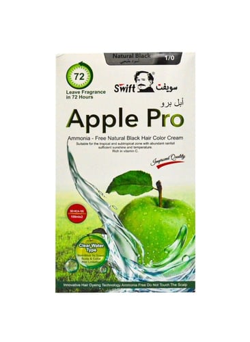 صبغة شعر أسود طبيعي 1/0 من سويفت ابل برو 100 ملي