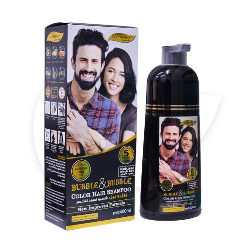 شامبو صبغة شعر ماي بيري اسود طبيعي 400 مل