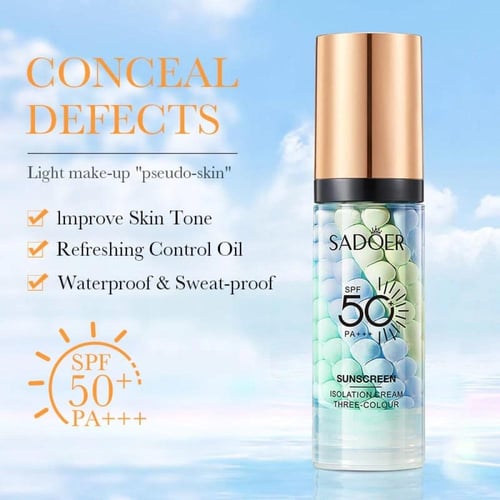 Sadoer SPF 50+ PA+++ كريم عزل للحماية من الشمس بثل...