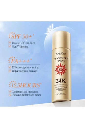 بخاخ واقي من الشمس بالنيكوتيناميد ذهب عيار 24 قيرا...