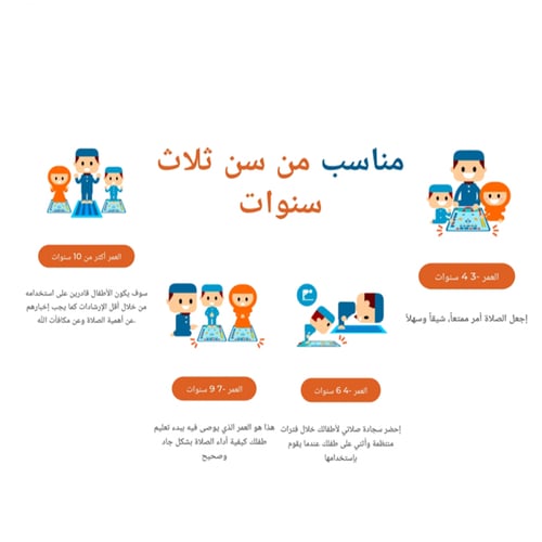 سجادة تعليم الصلاة الإلكترونية للأطفال (باللغة الع...