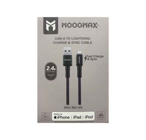 سلك شاحن USB الى ايفون مع مخرج 2.4 أمبير قماش 1 مت...