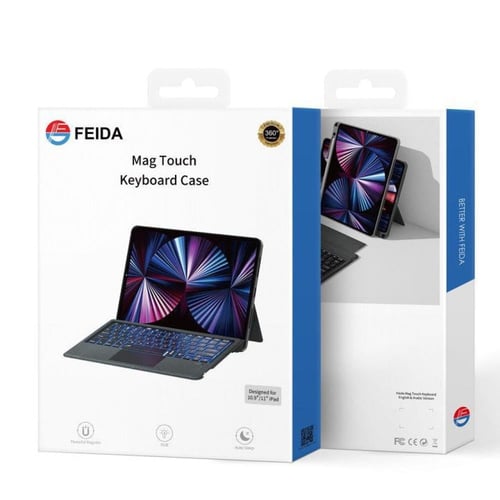 كيبورد ايباد مع ماوس و كفر حماية من فيدا أسود