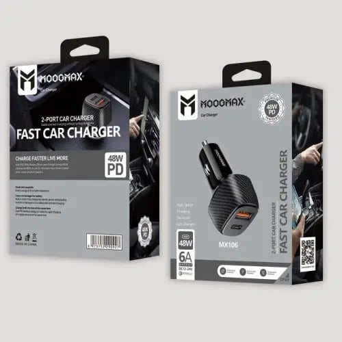 موج ماكس فيش سيارة مدخلين USB-PD 48W