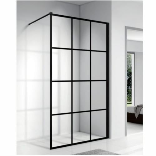 حاجز دش شاور زجاج مربعات سوداء 141163B