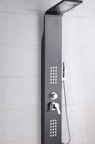 مسطرة دش بنل شاور لوح شاور بنل 4 مخارج اسود