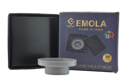 صفاية مفرغ بلاط اسود 15×15 كاملة مع رداد بلاستيك