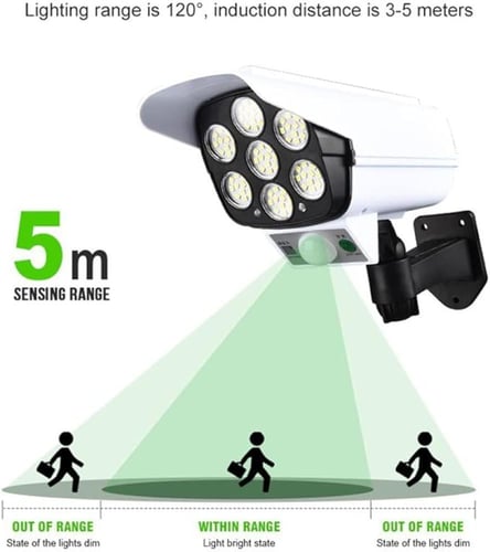 كشاف وهمي شكل كاميرا شكل طاقة شمسية