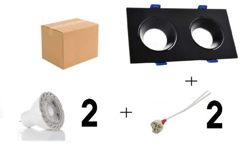 بكج اطار كشاف ثنائي ضد التوهج مربع مع لمبتين سبوت...