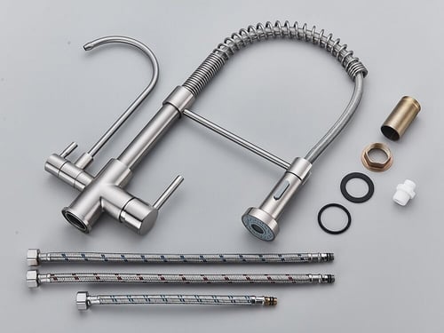 خلاط مطبخ مع بزبوز فلتر الماني كروم مطفي