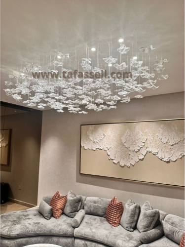 ثريا ورقة الصدف الزجاجية الحديثة عدة مقاسات