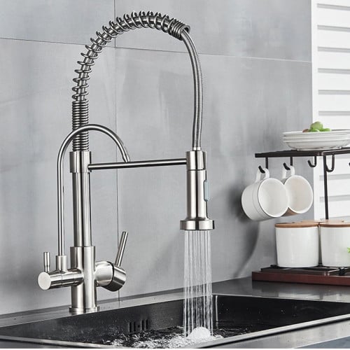 خلاط مطبخ مع بزبوز فلتر الماني كروم مطفي