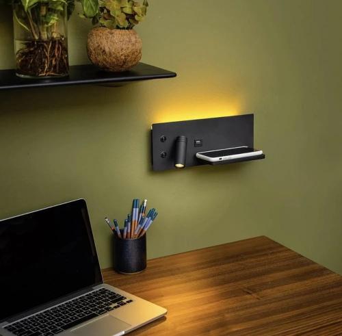 اضاءة جدارية 3 لون مع شاحن اسود جديد