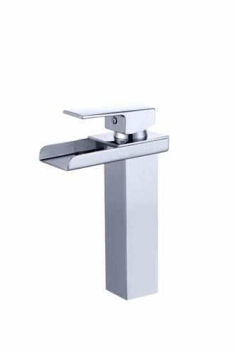 خلاط مغسلة اتوماتيك شلال فضي طويل