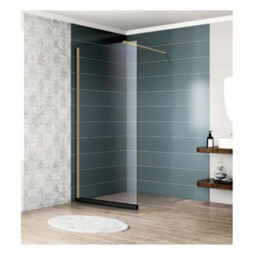 حاجز دش شاور زجاج سادة اطار ذهبي اسود NE-14109 2G