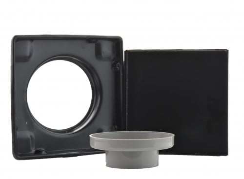 صفاية مفرغ بلاط اسود 15×15 كاملة مع رداد بلاستيك