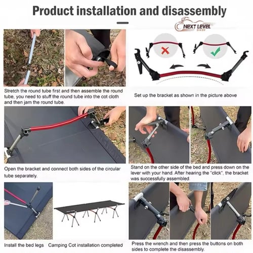 سرير نوم للتخييم والرحلات قابل للطي