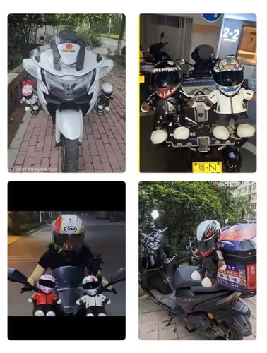 خوذة و دمية للدراجة النارية