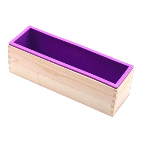 قالب سيلكون مع صندوق خشبي - لصناعة الصابون