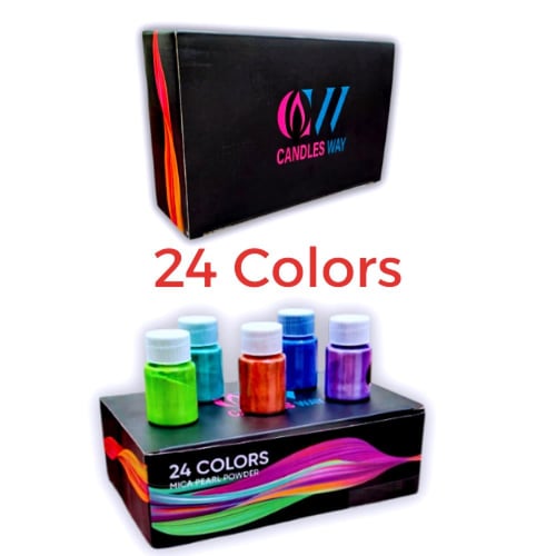 مجموعة ألوان مايكا 24 لون سعة 10 جرام