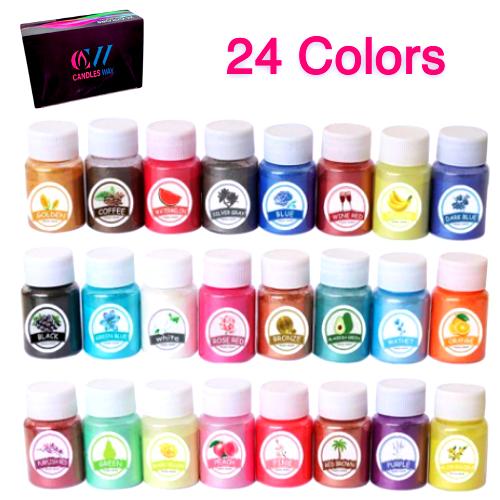 مجموعة ألوان مايكا 24 لون سعة 10 جرام